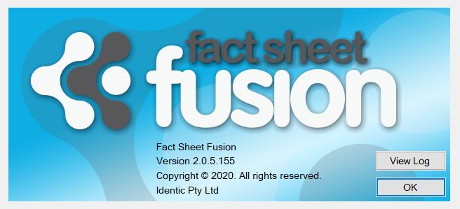 Fact Sheet Fusion About dialog