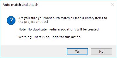 Auto match and attach confirmation dialog