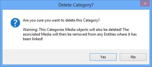 Delete Media Category confirmation dialog