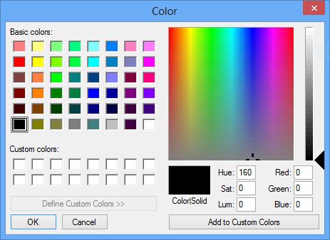 Watermark Image color selection dialog