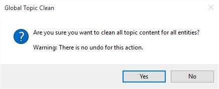 Global Topic Clean warning dialog