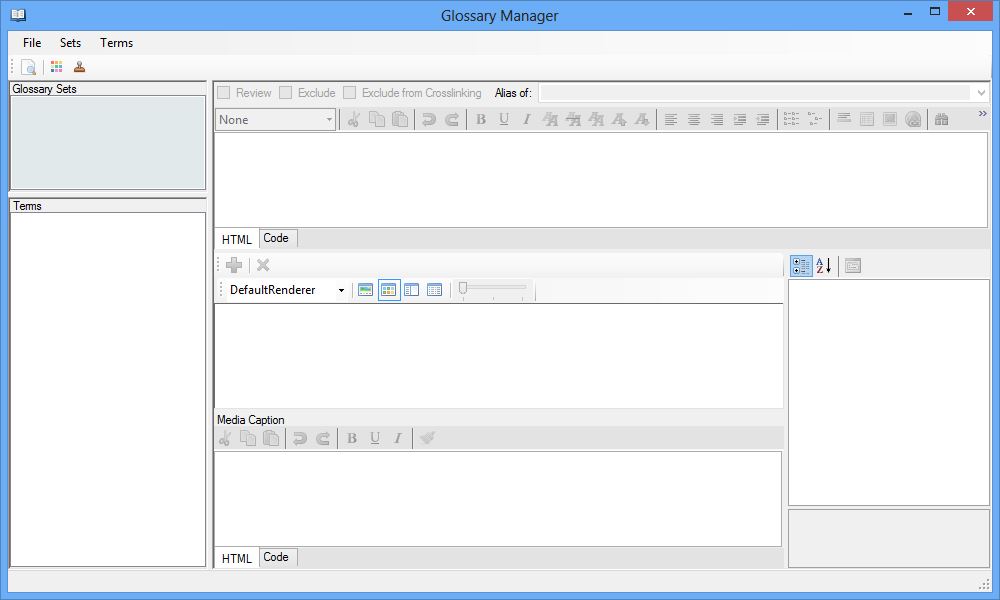 Glossary Manager interface