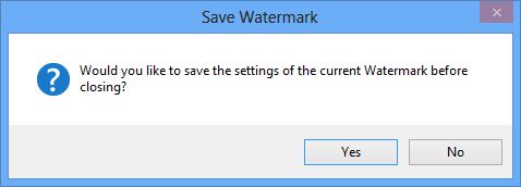 Save Image Watermark settings dialog