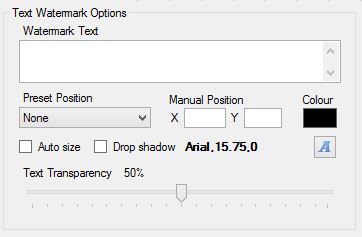 Image Viewer Text watermark options