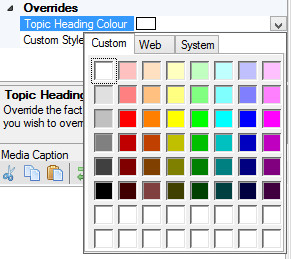 Topic heading color picker