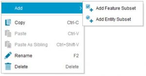 Add Subset context pop-up menu