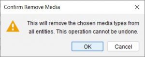 Lucid Builder Remove Media from all entities confirmation dialog