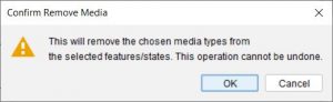 Lucid Builder remove media from selected features and states confirmation dialog