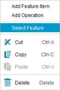 Lucid Builder Natural Language Template editor Context Pop-up menu Select Feature option