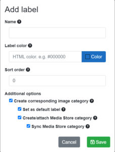 Lucid AI Add Entity Label dialog