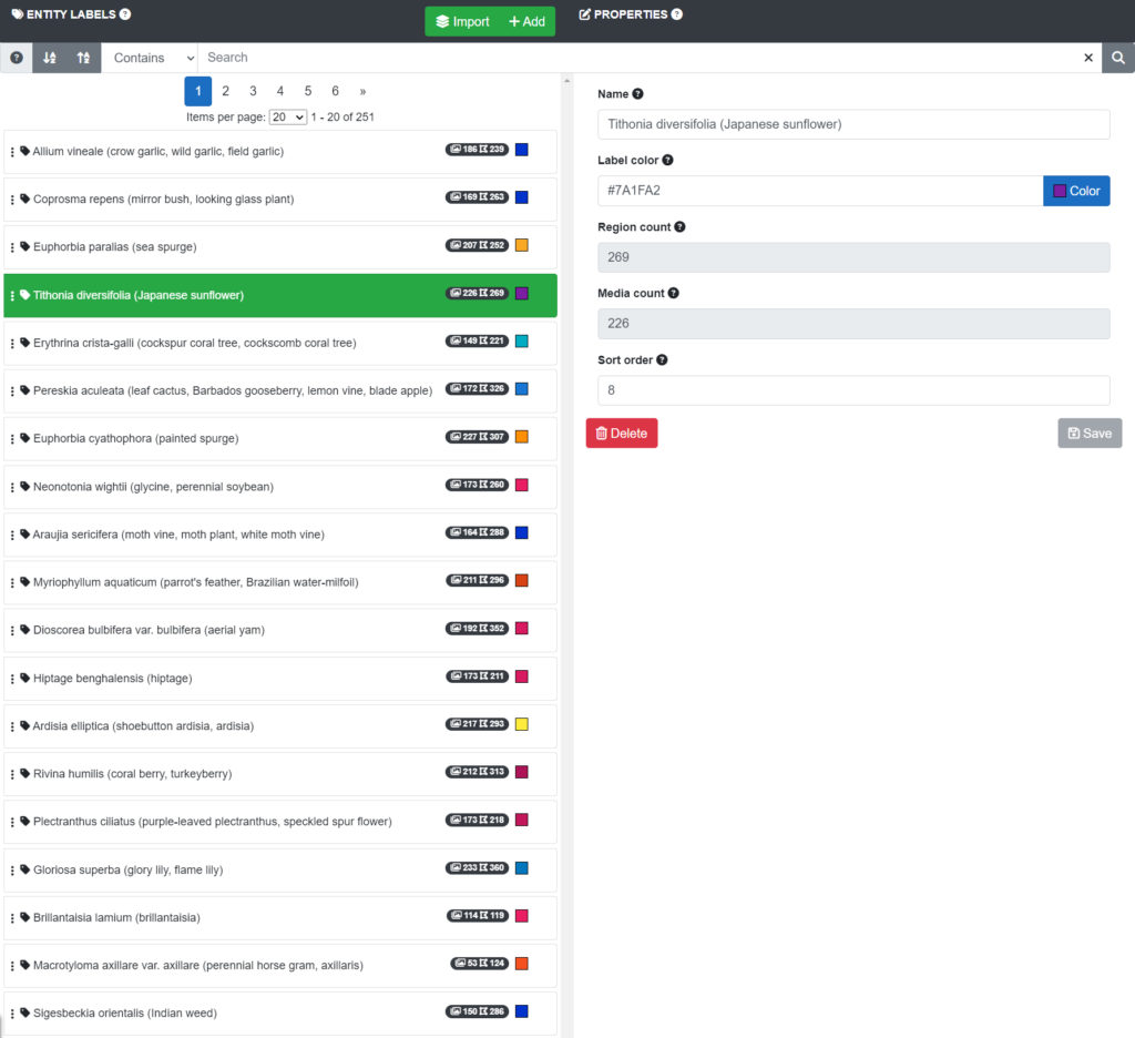 Example Lucid AI Entity Labels