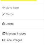 Lucid AI image category right click context popup menu - Select to move or merge option