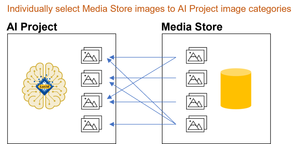Lucid AI Manually selecting images from Media Store categories into AI project image categories